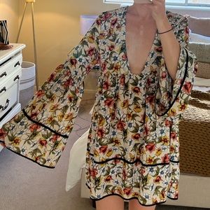 Nasty Gal Floral Flared Mini Sun Dress - US 4 (M)